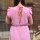 Maxi-Musselinkleid mit Volant "pink" One Size