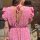 Maxi-Musselinkleid mit Volant "Leo rosa-flieder-neonorange" One Size