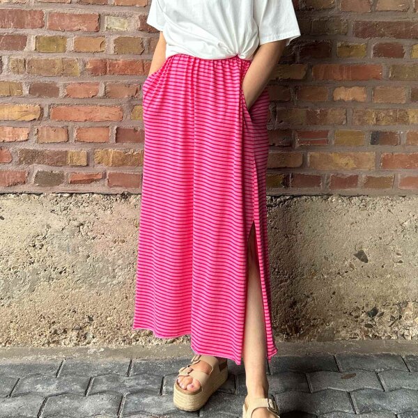 Jerseyrock "Streifen rot-pink" One Size