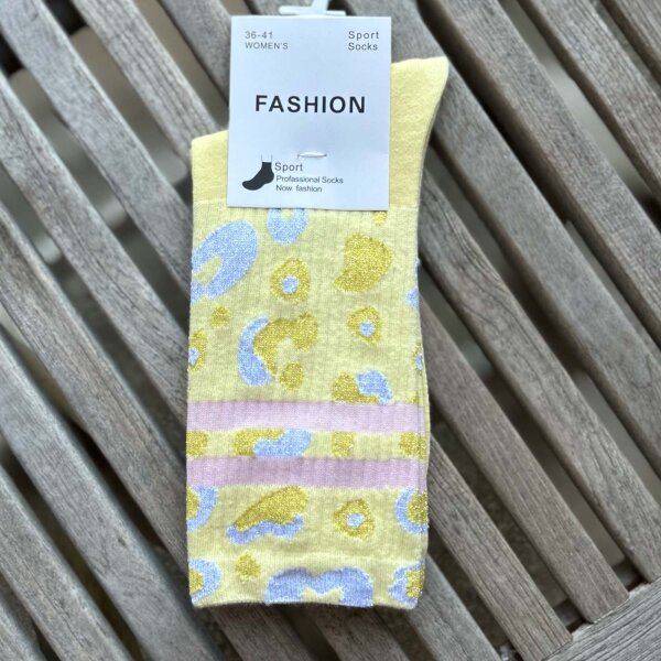 Socke gelb glitzer Leo 36-41