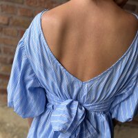 Baumwollbluse mit Puffärmeln "Nadelstreifen"
