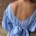 Baumwollbluse mit Puffärmeln "Nadelstreifen"