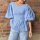 Baumwollbluse mit Puffärmeln "Streifen blau-weiß"