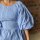 Baumwollbluse mit Puffärmeln "Streifen blau-weiß"