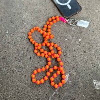 Handykette Holzperlen orange-neonpink