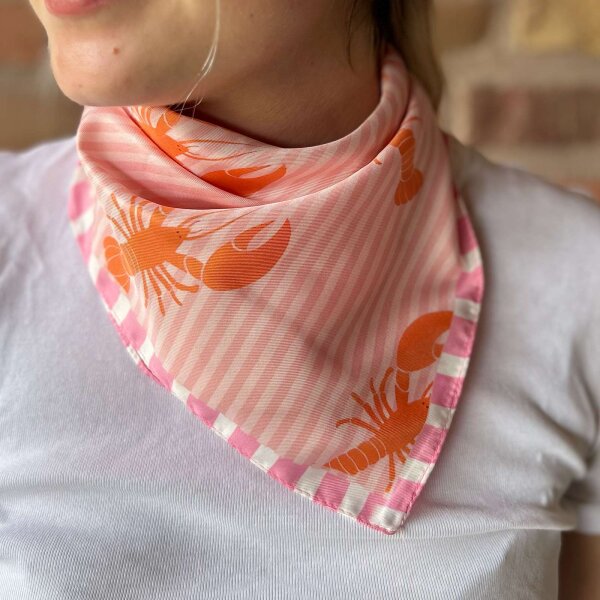 Viskosetuch "Lobster orange gestreift"