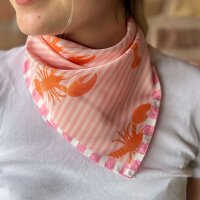 Viskosetuch "Lobster orange gestreift"