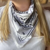 Gemustertes Tuch "Paisley" creme-schwarz