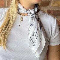 Gemustertes Tuch "Paisley" creme-schwarz