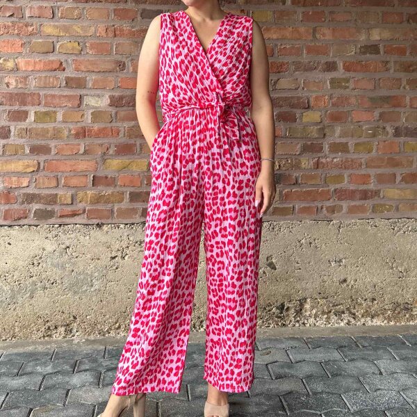 Musselin-Jumpsuit "Leo pink-rot" One Size