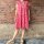 Musselinkleid mit Volant kurz "Leo pink- orange" One Size