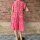 Musselinkleid mit Volant kurz "Leo pink- orange" One Size