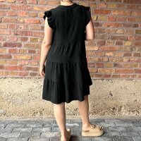 Musselinkleid mit Volant "schwarz" One Size