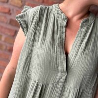 Musselinkleid mit Volant kurz "salbei" One Size