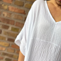 Musselinkleid oversize "weiß" One Size
