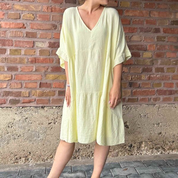 Musselinkleid oversize "buttergelb" One Size
