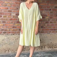Musselinkleid oversize "buttergelb" One Size