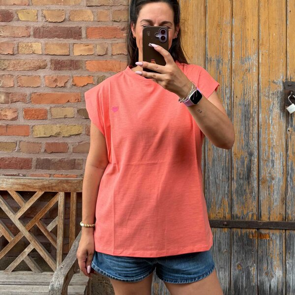 T-Shirt "Sanna" mit Herz apricot