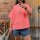 Sweat-T-Shirt Streifen "Juna" beige/neoncoral/lila