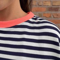 T-Shirt Streifen "Juna" navy/weiß/neoncoral