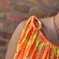 Musselin-Trägerkleid "Ibiza neongelb-neonorange...