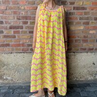 Musselin-Trägerkleid "Ibiza neongelb-neonpink...