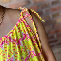 Musselin-Trägerkleid "Ibiza neongelb-neonpink...