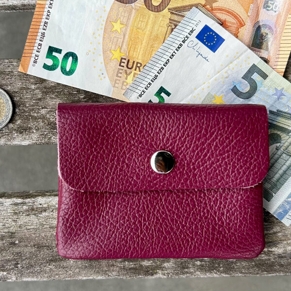 Leder-Portemonnaie S bordeaux