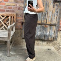 Barrel Leg Hose mit Bundfalten "braun"