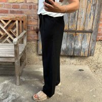 Barrel Leg Hose mit Bundfalten "schwarz"