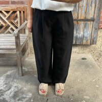 Barrel Leg Hose mit Bundfalten "schwarz"