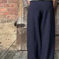 Barrel Leg Hose mit Bundfalten "dunkelblau"