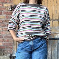 Kurzarmpullover bunt gestreift "braun"