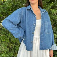 Jeansjacke mit Kellerfalte