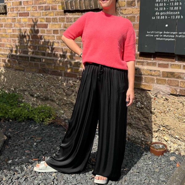 Satinhose Wide Leg schwarz One Size