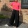 Satinhose Wide Leg schwarz One Size