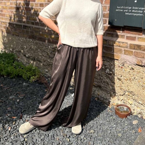 Satinhose Wide Leg braun One Size