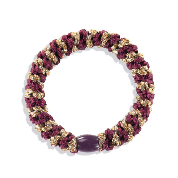 Kknekki Haargummi Bordeaux-Cognac glitter stripe