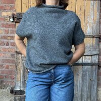 Kurzarmpullover mit Rollkragen "grau"