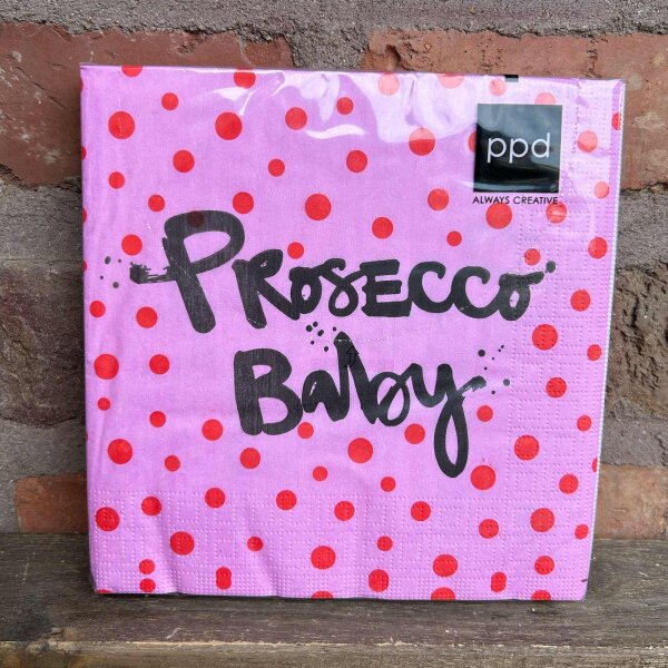 Serviette 33x33 "Prosecco Baby"
