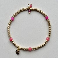 Armband Golden Dots Charms "Pink" von Super Gem