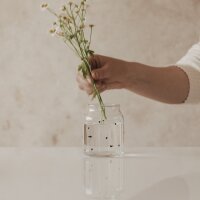 Vase aus Glas klein "Herzen schwarz" von...