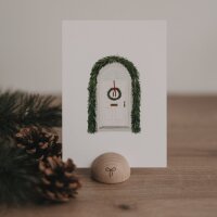Postkarte "Christmas Door" von Eulenschnitt