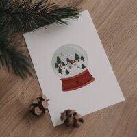 Postkarte "Snow globe" von Eulenschnitt