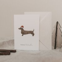Klappkarte "Weihnachtsdackel" von Eulenschnitt