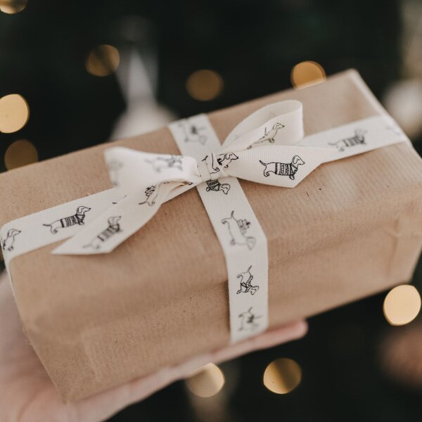 Geschenkband 5m "Weihnachtsdackel