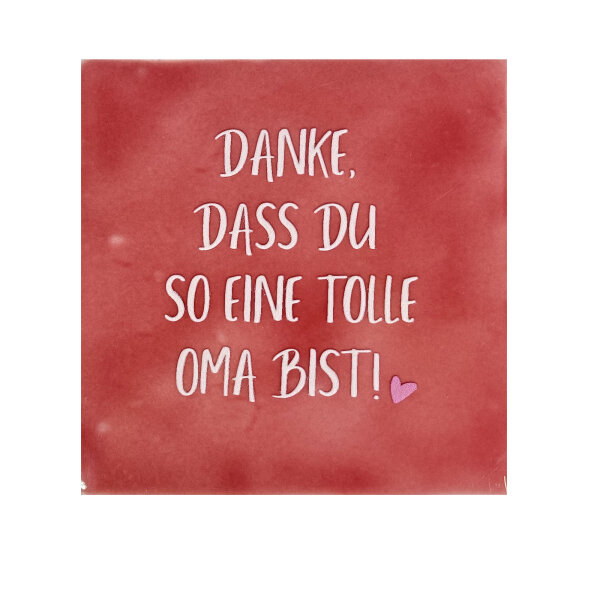 Bunte Fliese "Danke, dass du so eine tolle Oma bist" von Yett
