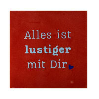 Bunte Fliese "Alles ist lustiger mit dir" von Yett