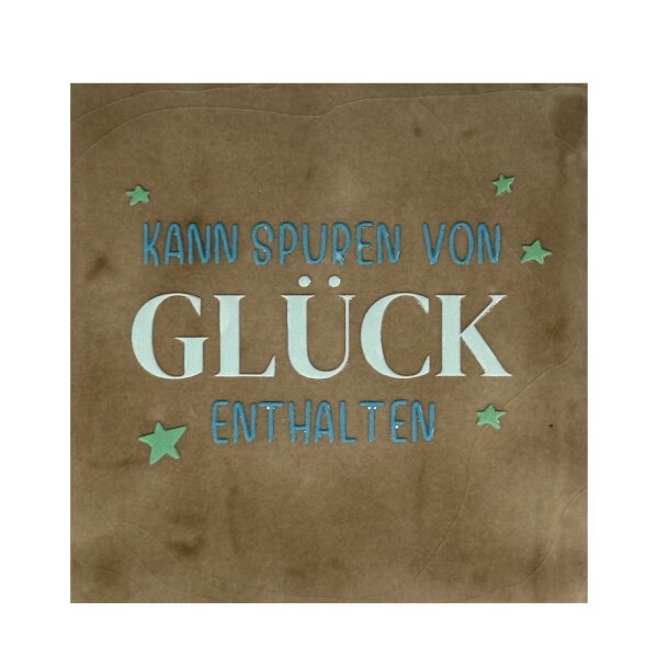 Bunte Fliese "Kann Spuren von Glück enthalten" von Yett