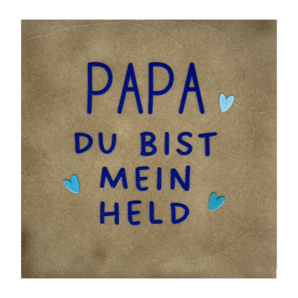 Bunte Fliese "Papa du bist mein Held" von Yett